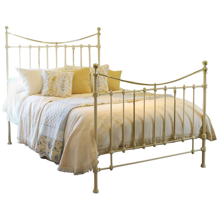 Antique Iron Bed in Cream at 1stDibs