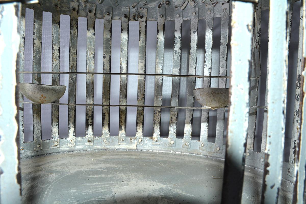 20th Century Antique Iron Bird Cage with Lattice-Work Dome