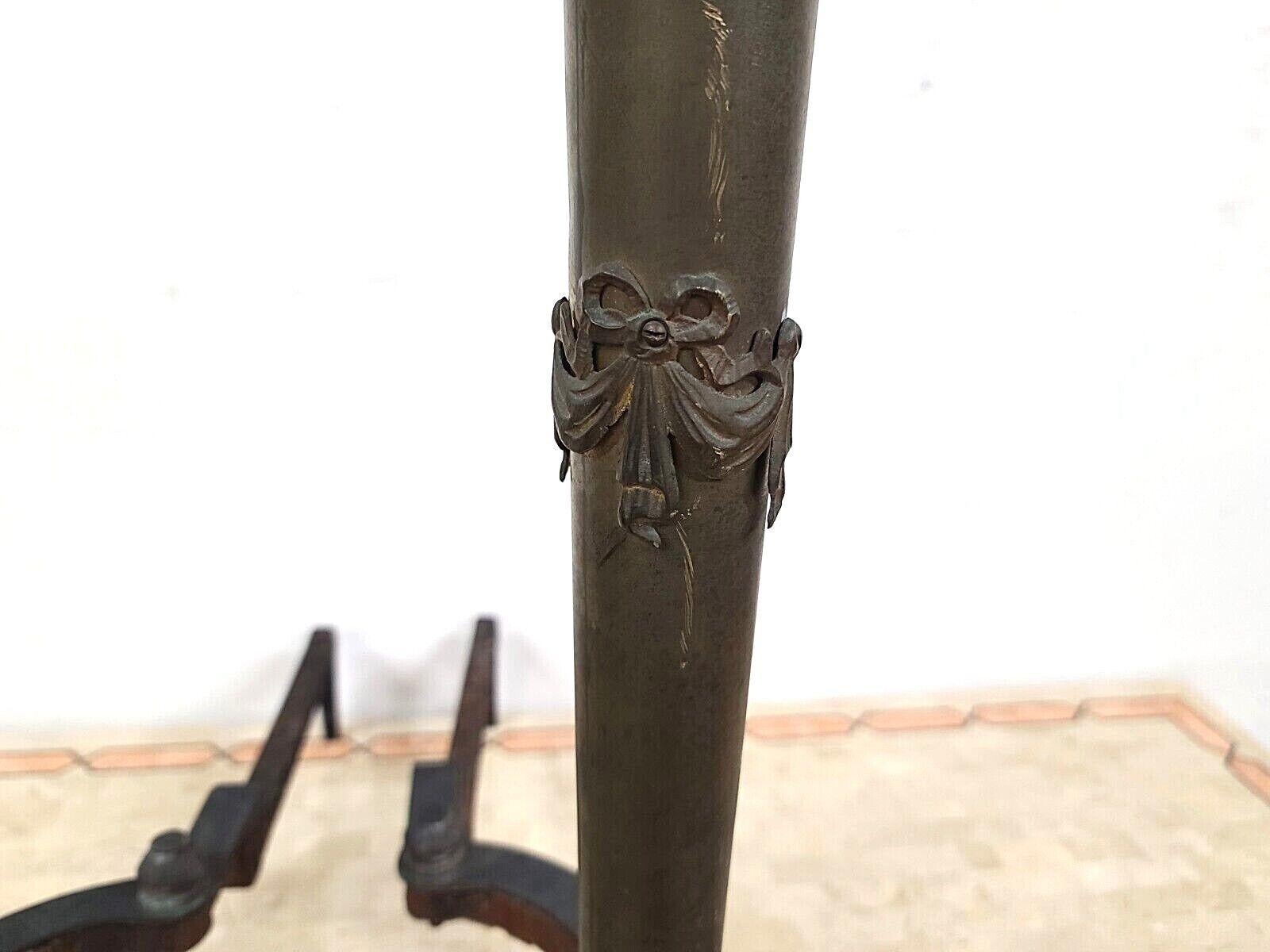 Antique Iron & Brass Dragons Fireplace Andirons, a Pair For Sale 5