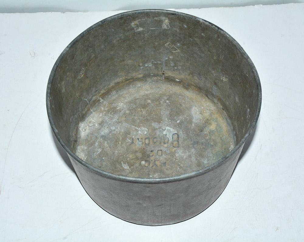 Country Antique Iron Bucket with Curled Rim