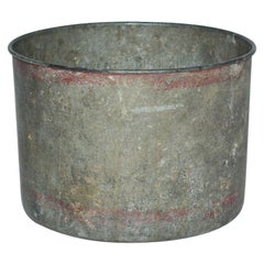 Antique Iron Bucket with Curled Rim
