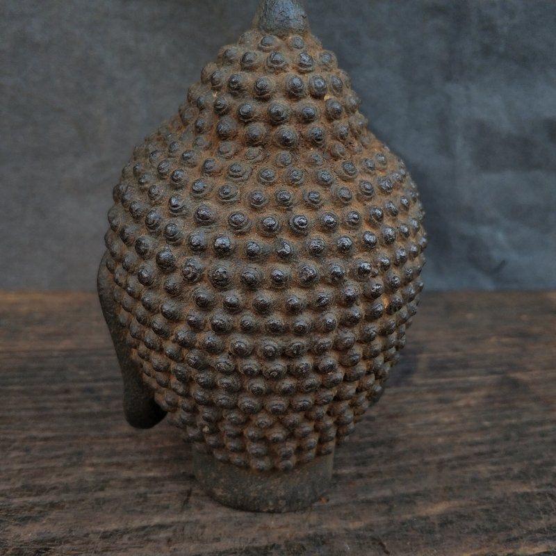 Old Asian Iron Buddha Head 1