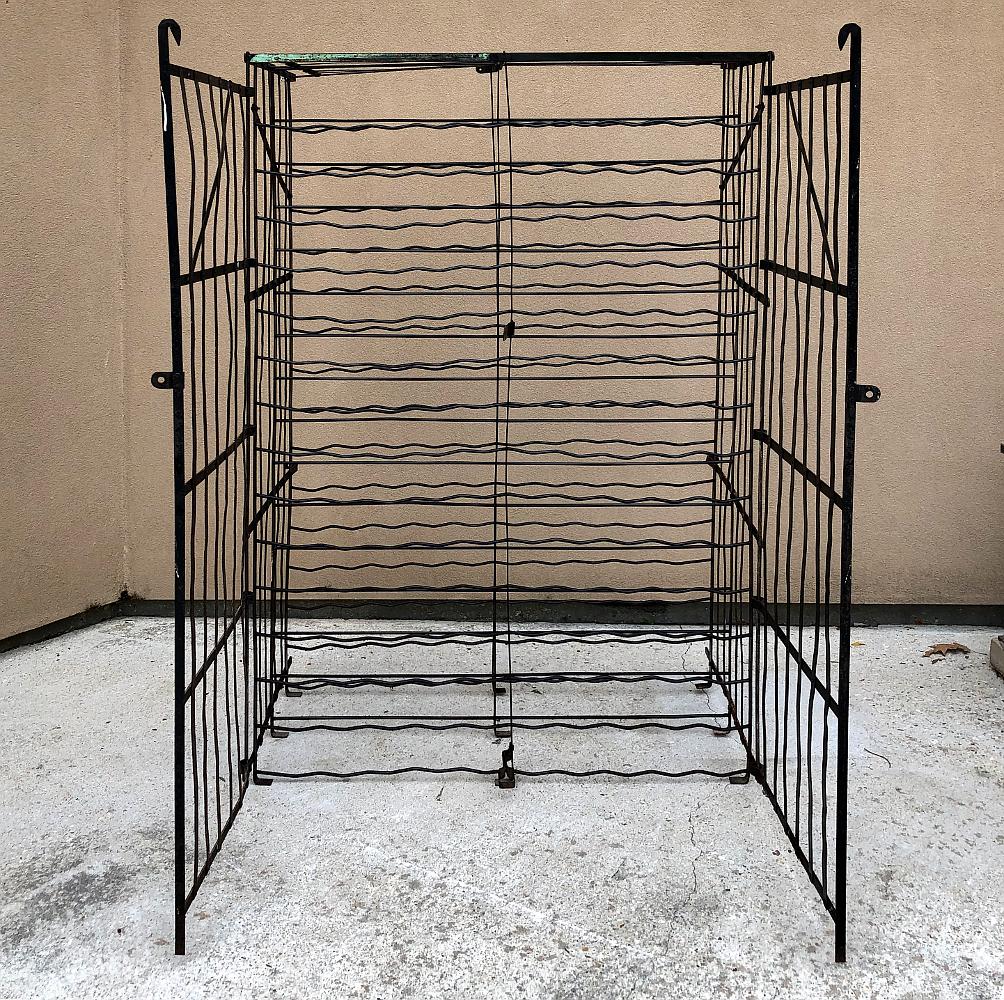 Steel Antique Iron Cage Wine Bottle Rack For Sale