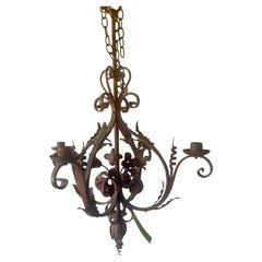 Antique Iron Candle Chandelier