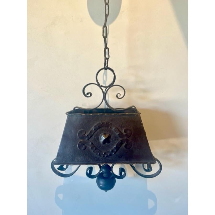French Antique Iron Chandelier For Sale