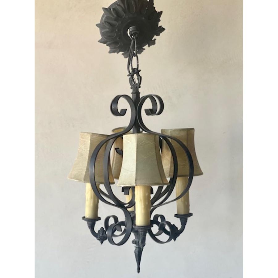 French Antique Iron Chandelier For Sale