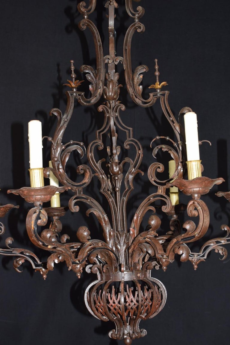 Antique Iron Chandelier For Sale at 1stdibs