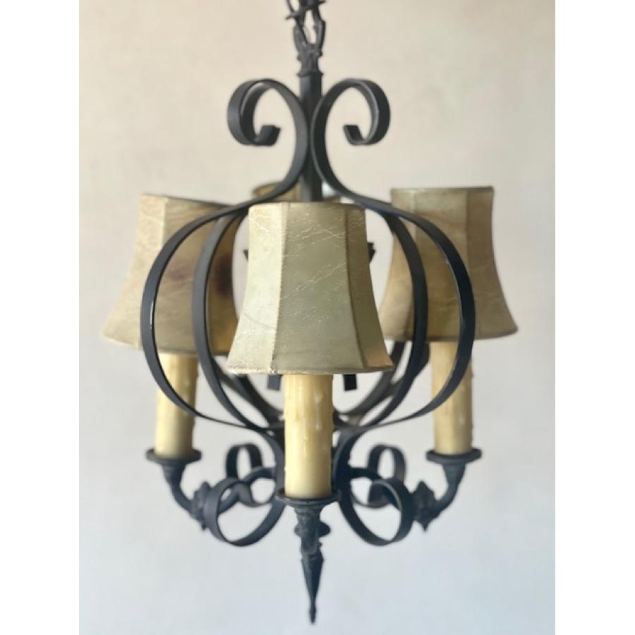 Antique Iron Chandelier In Good Condition For Sale In Scottsdale, AZ