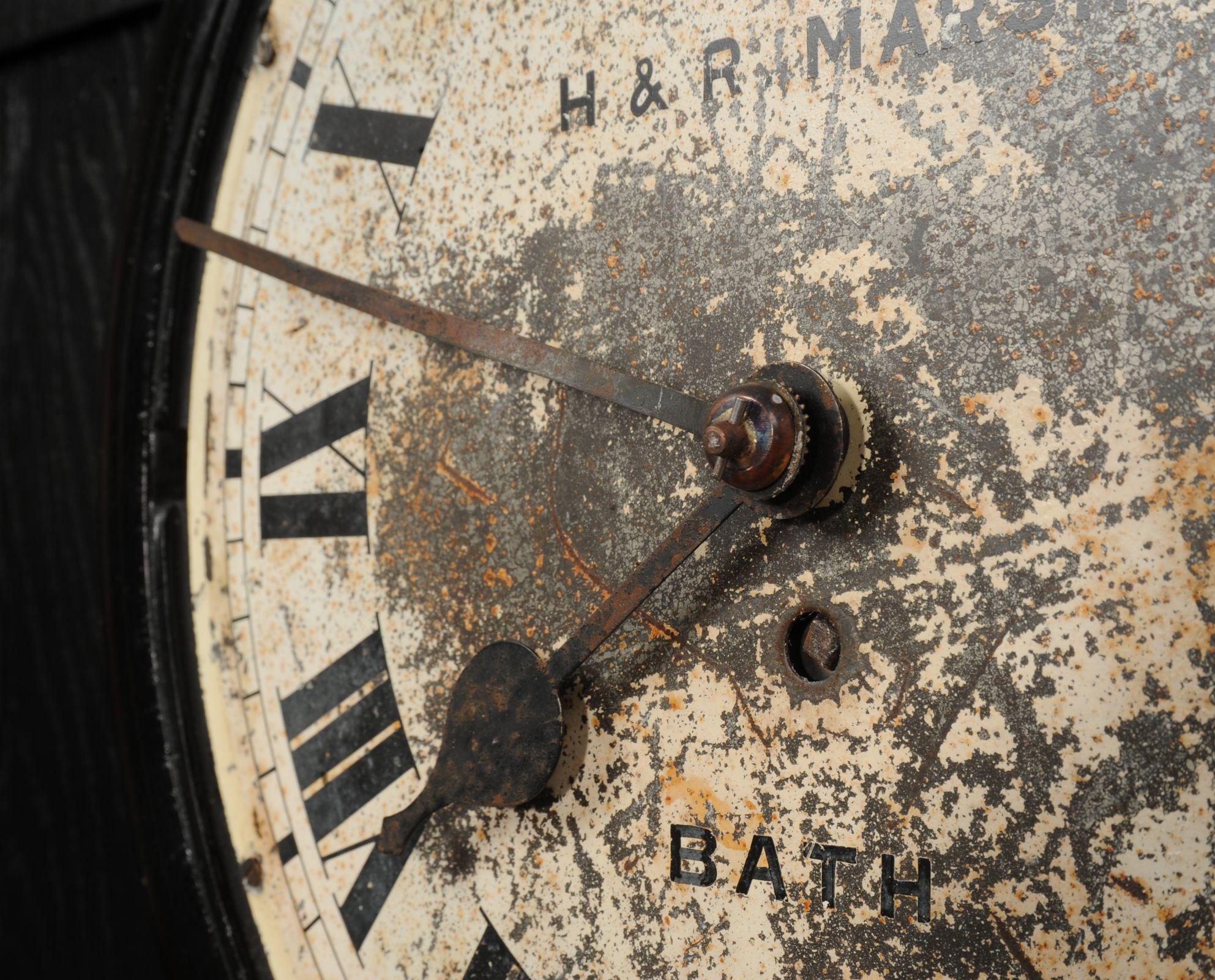 Antike Eisen-Uhr Zifferblatt Gesicht Industrielle Badewanne Vollständig gearbeitet im Zustand „Starke Gebrauchsspuren“ im Angebot in Belper, Derbyshire