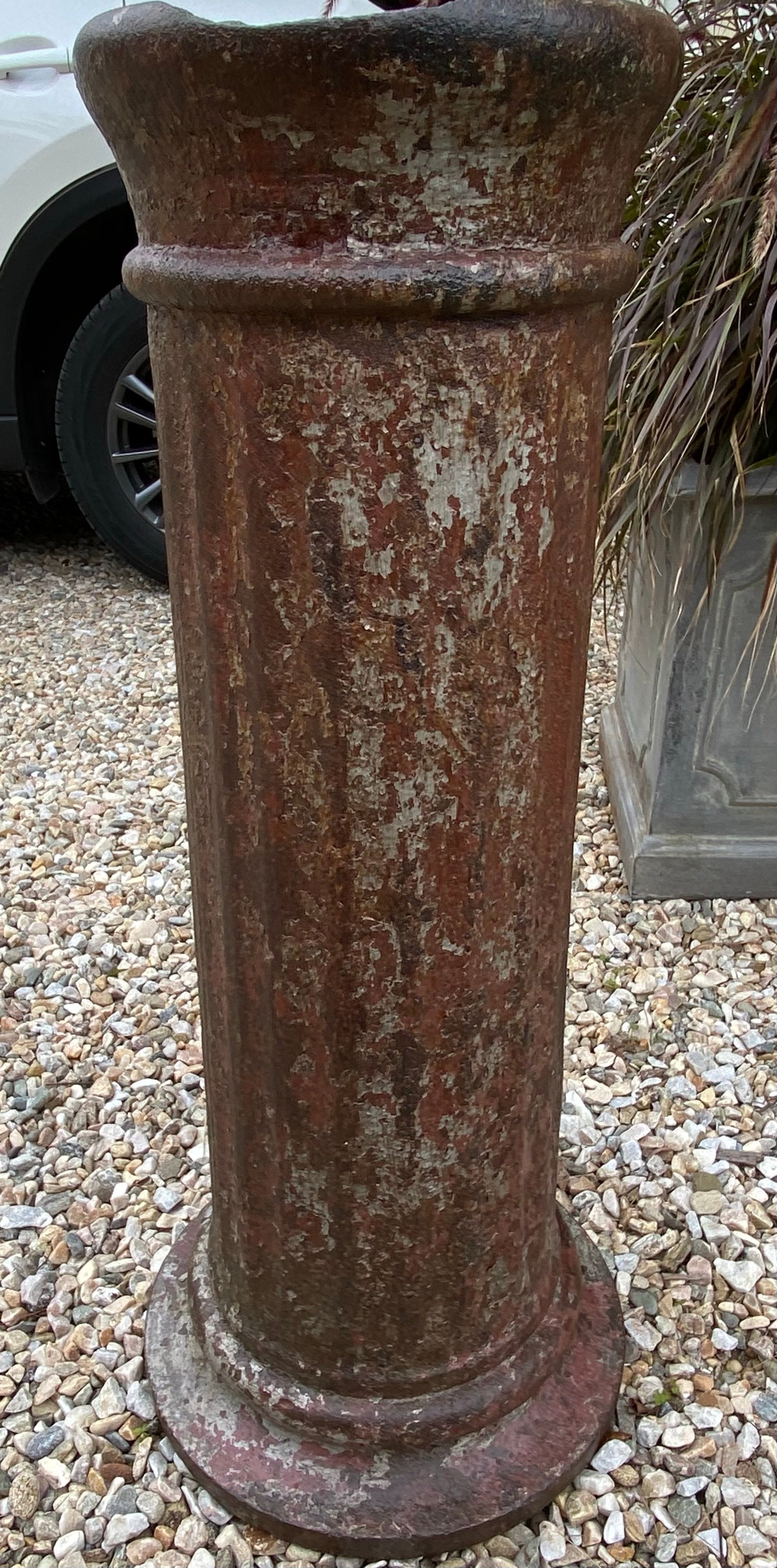 American Antique Iron Column Pedestal or Plinth For Sale