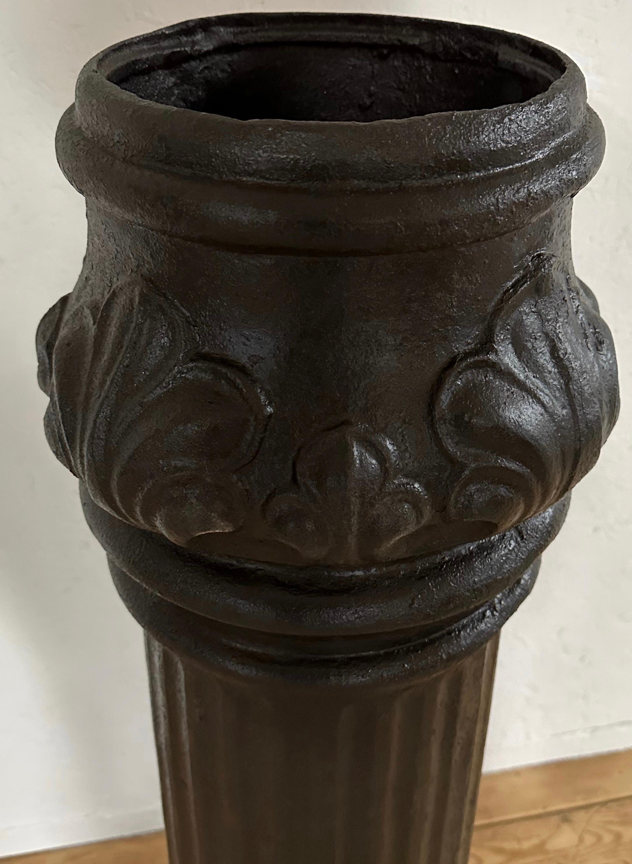 Neoclassical Antique Iron Column Pedestal or Plinth For Sale