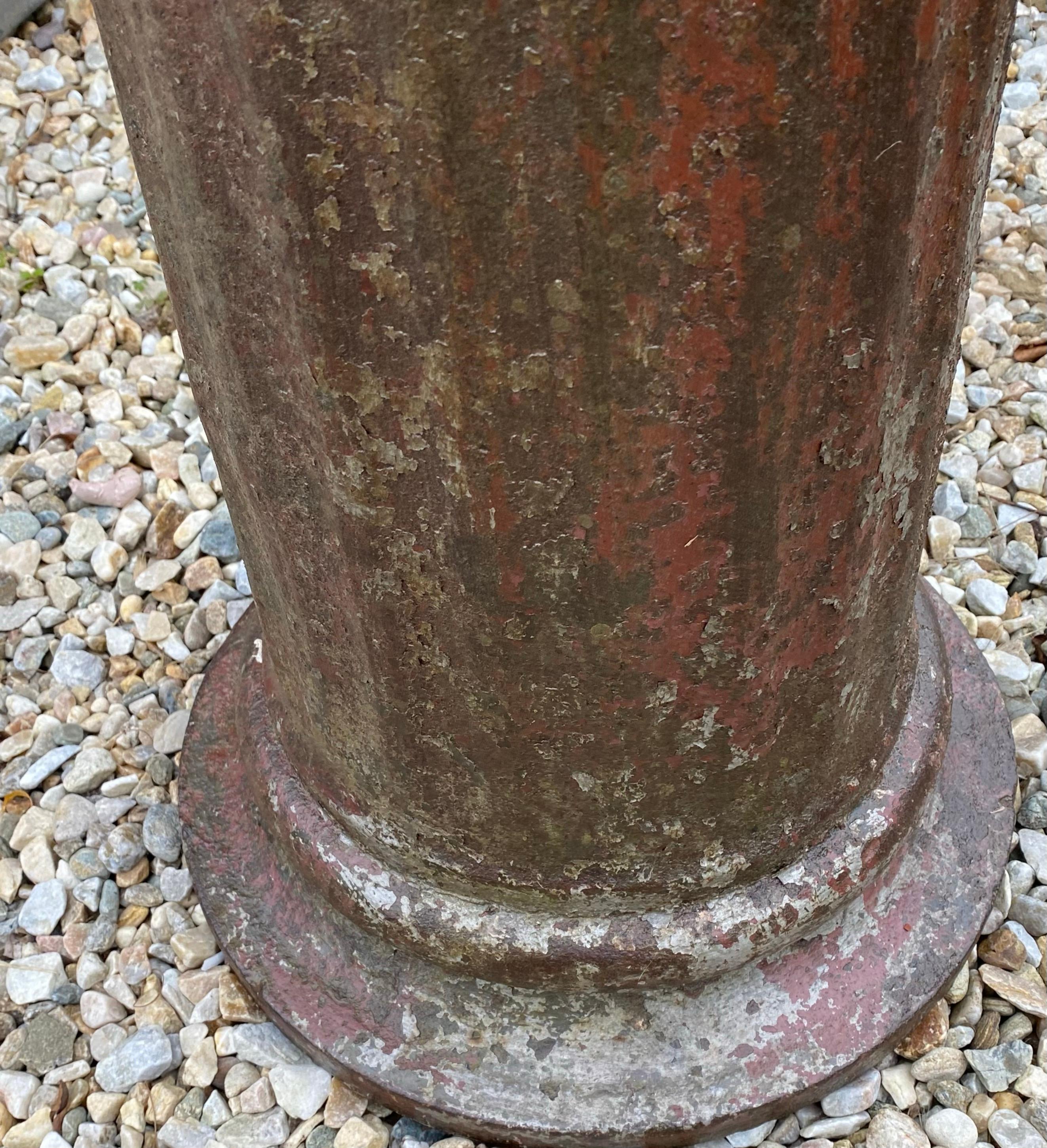 American Antique Iron Column Pedestal or Plinth For Sale