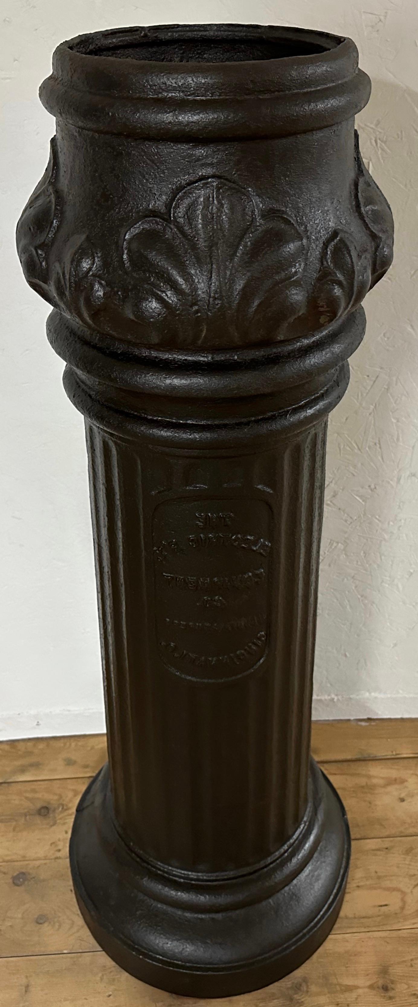 Cast Antique Iron Column Pedestal or Plinth For Sale