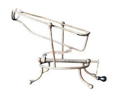 Antique Iron Decanter, Pourer, Bottle Holder, 19th Century