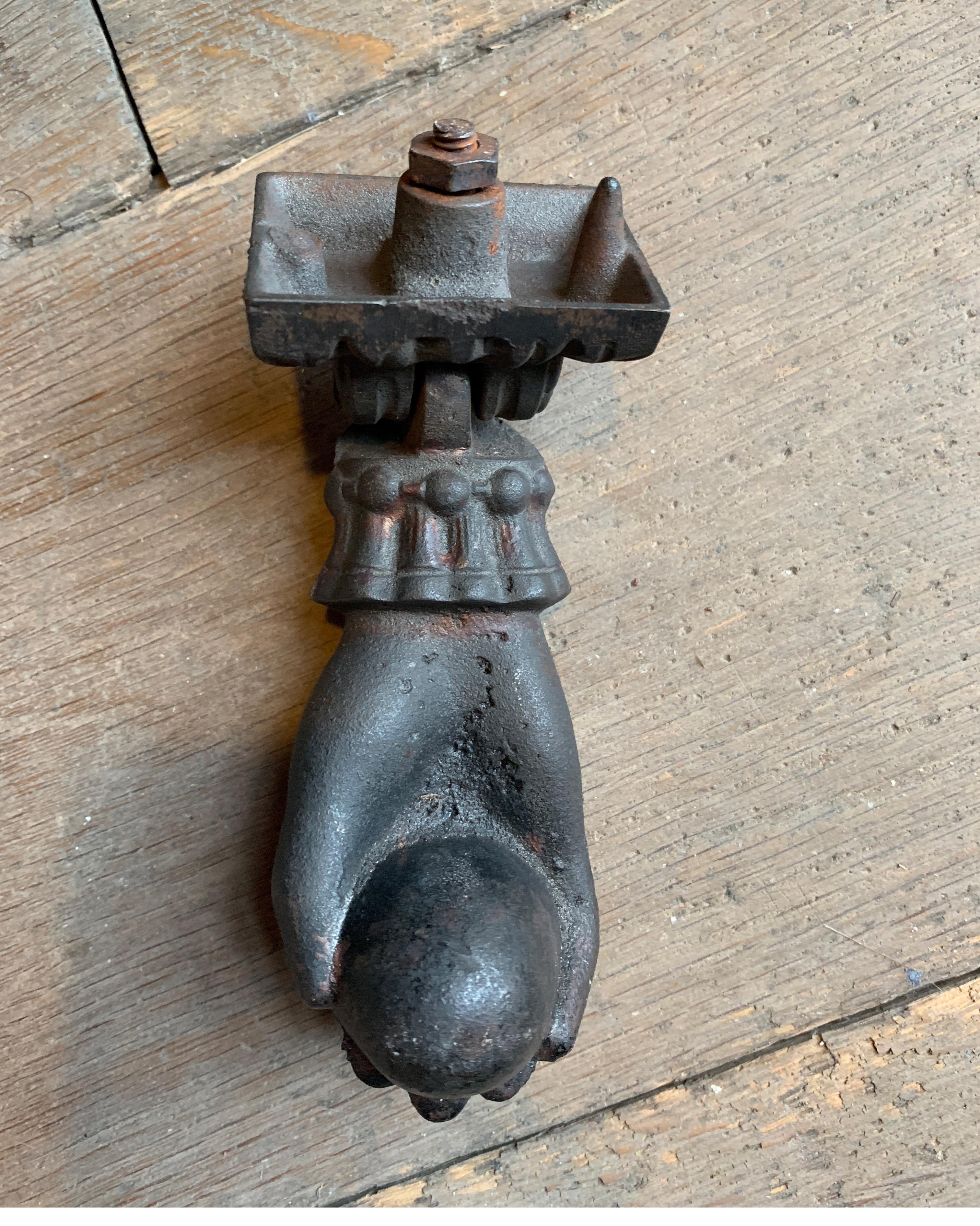 Reclaimed antique door knocker.