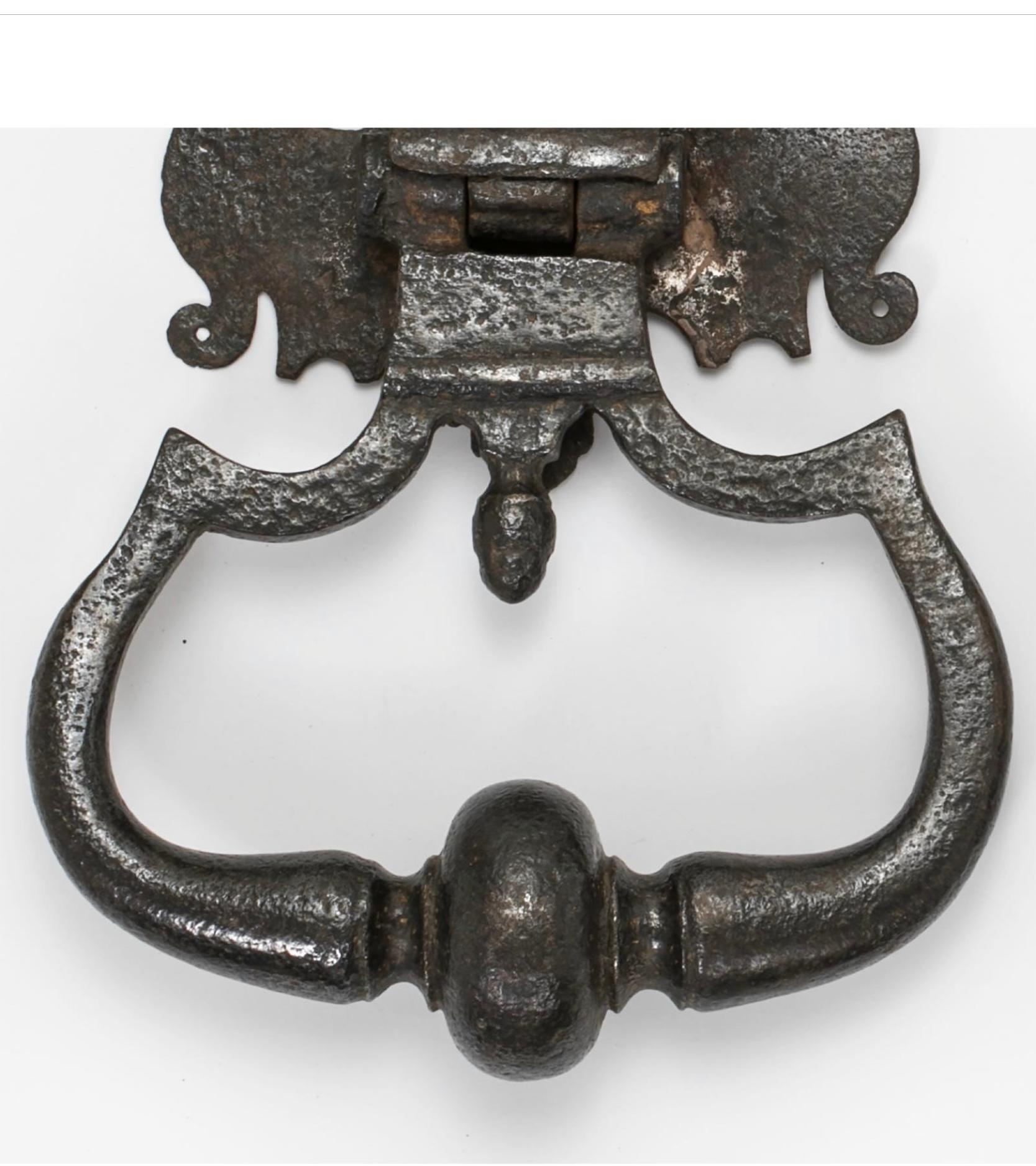 Hand-Crafted Antique Iron Door Knocker For Sale