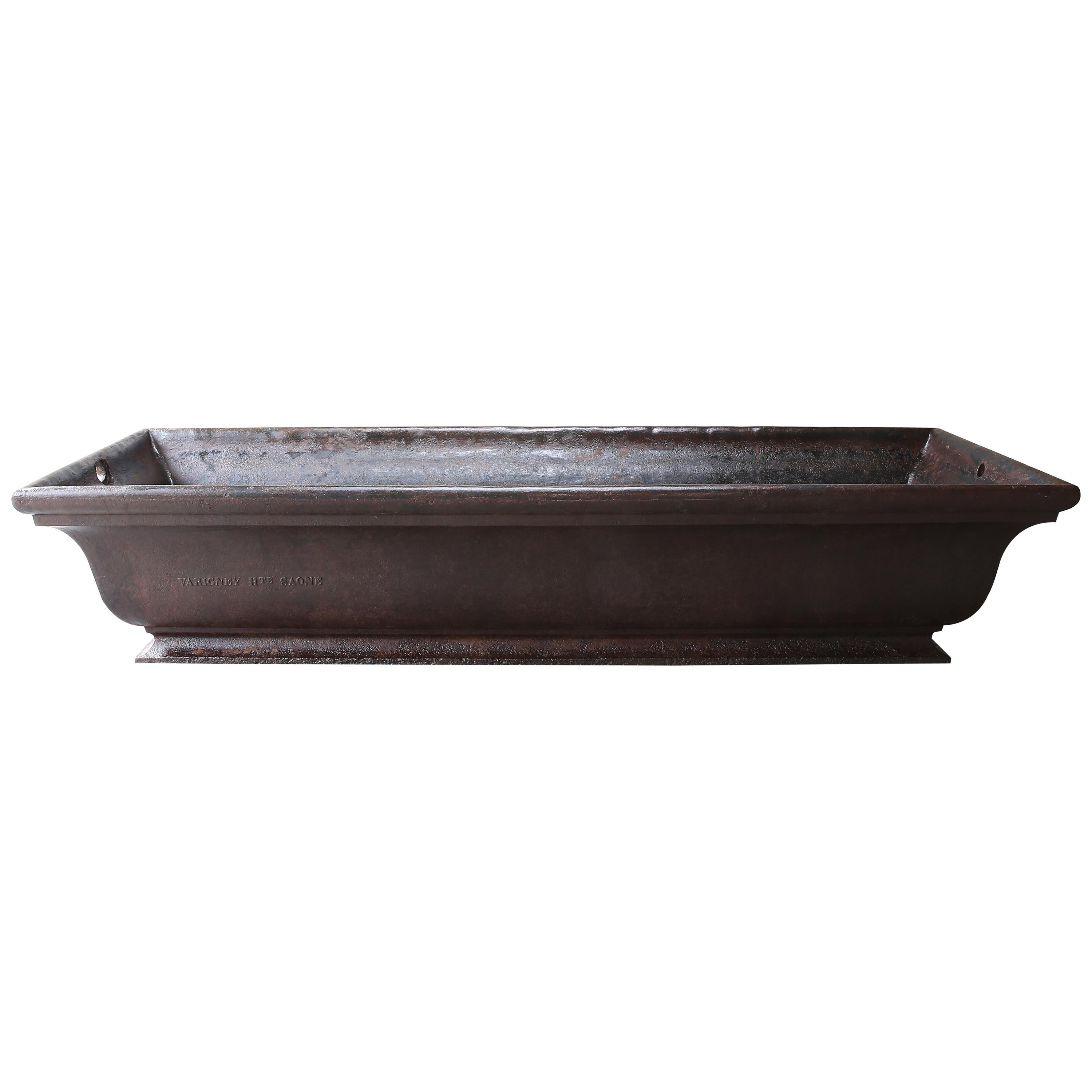 Antique Iron Drinking Trough from 1885 from Varigney Haute Saone, French trough For Sale