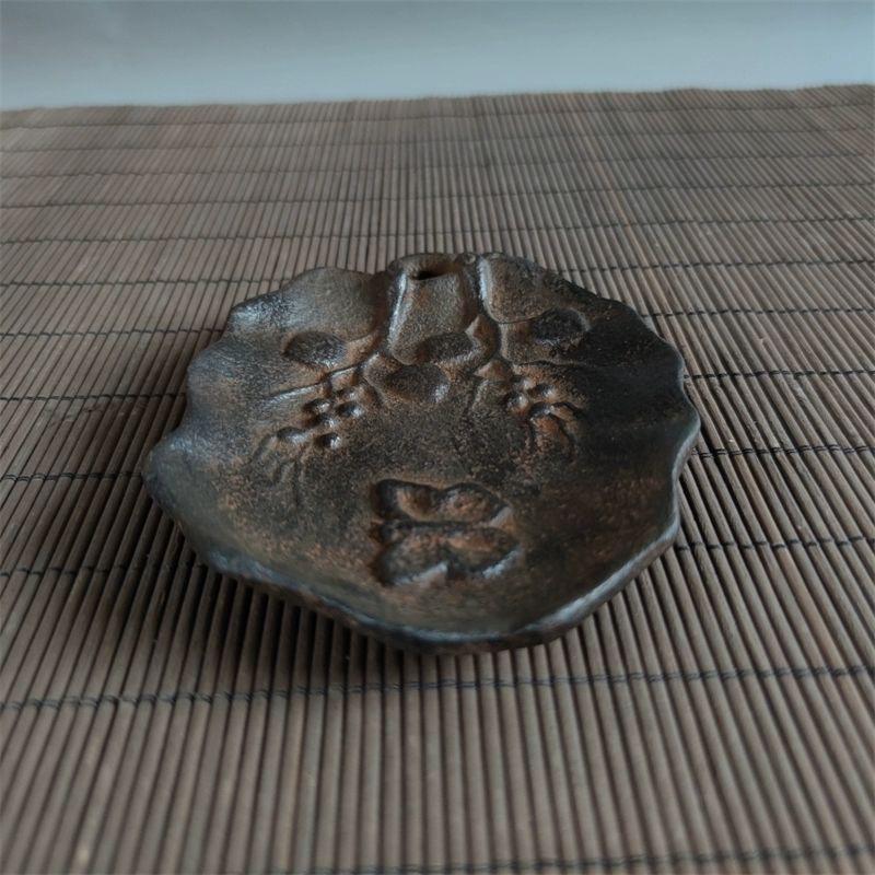 Antique Iron Engraving Butterfly Flowers Leave Shape Plate For Sale 3