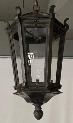 Antique Iron Exterior or Interior Hanging Lantern