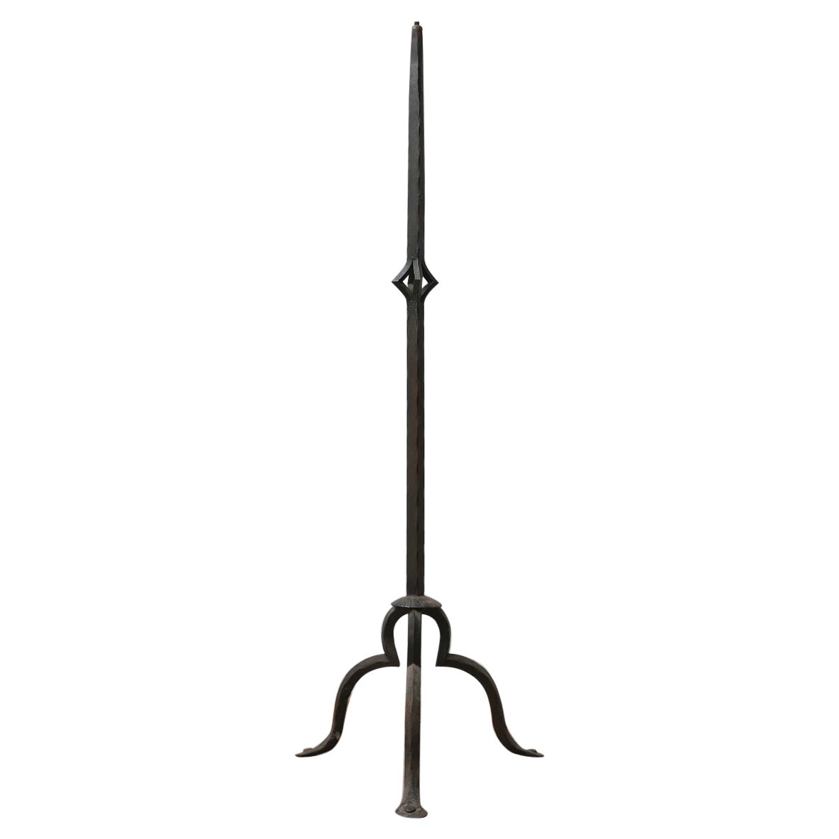 Lampada da terra francese in ferro antico