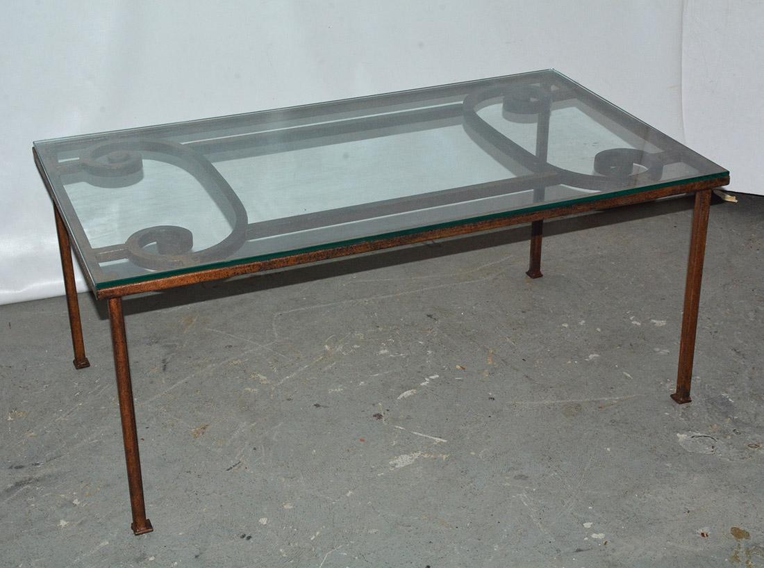 Stylish antique iron gate coffee table with a 3/8