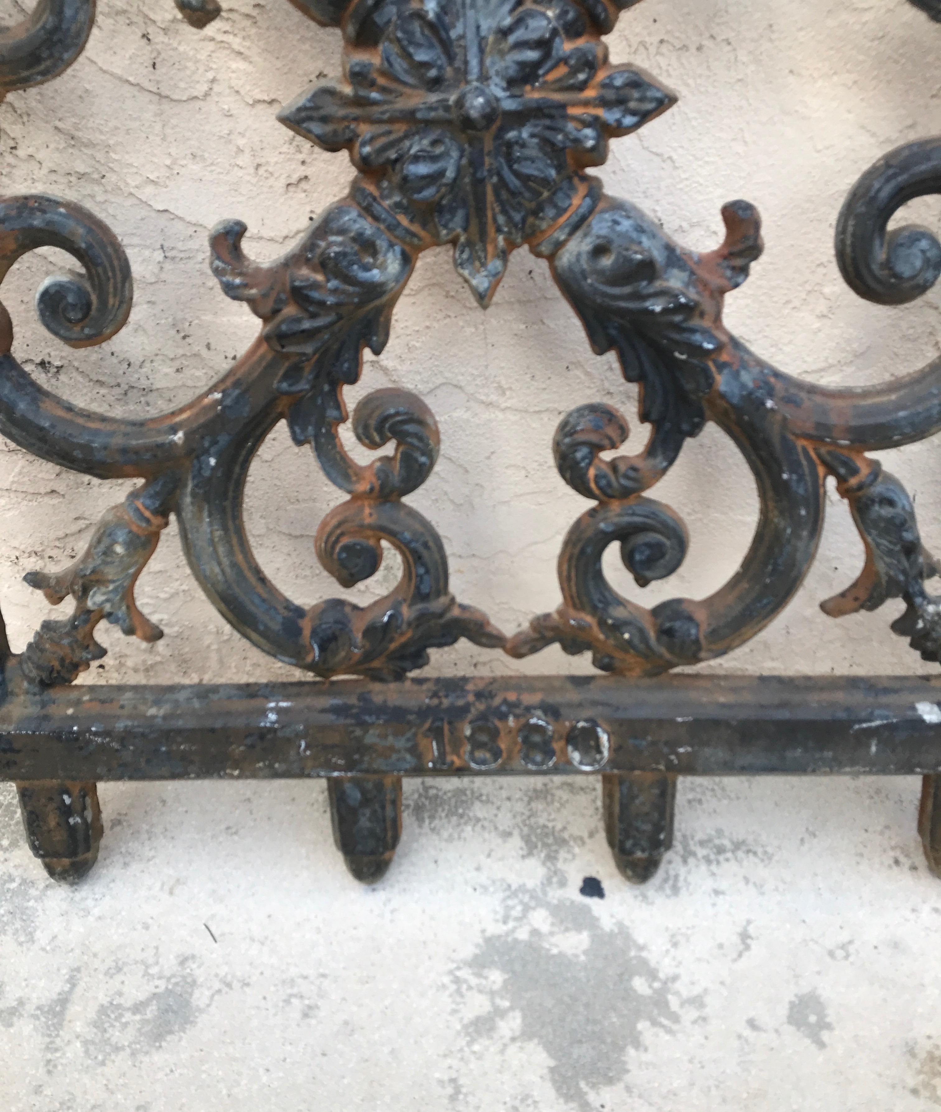 Antique wrought iron gate from the 19th century. Beautiful hand forged details.