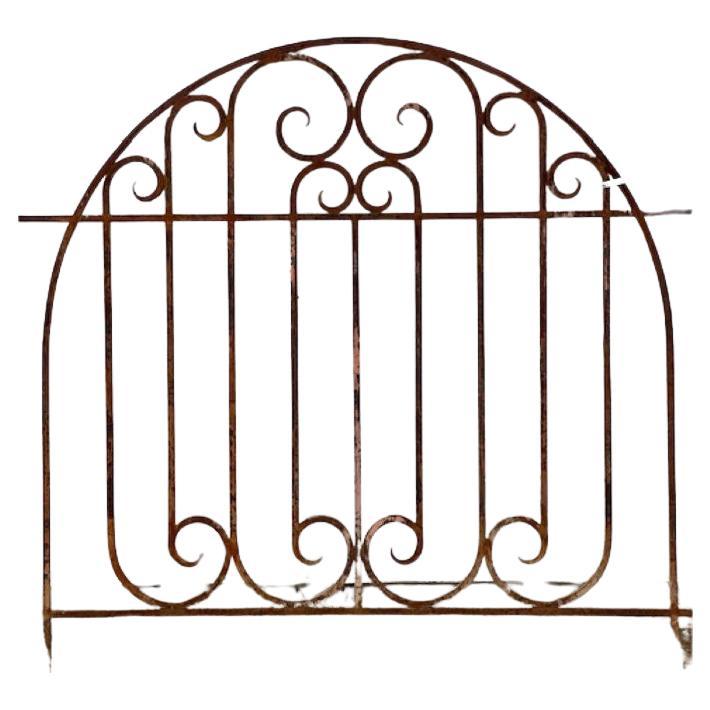 Antique Iron Gate with Arched Top For Sale