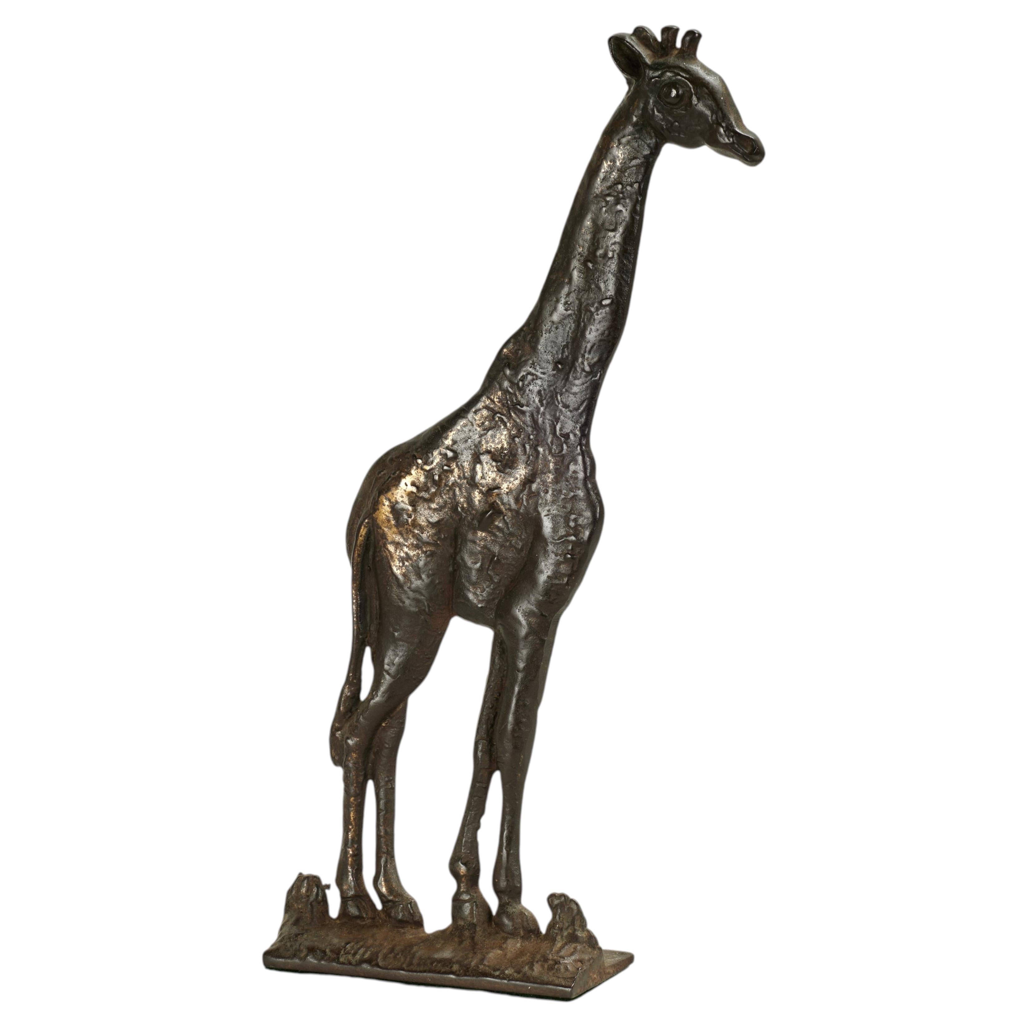 Antique Iron Giraffe Door Stop For Sale