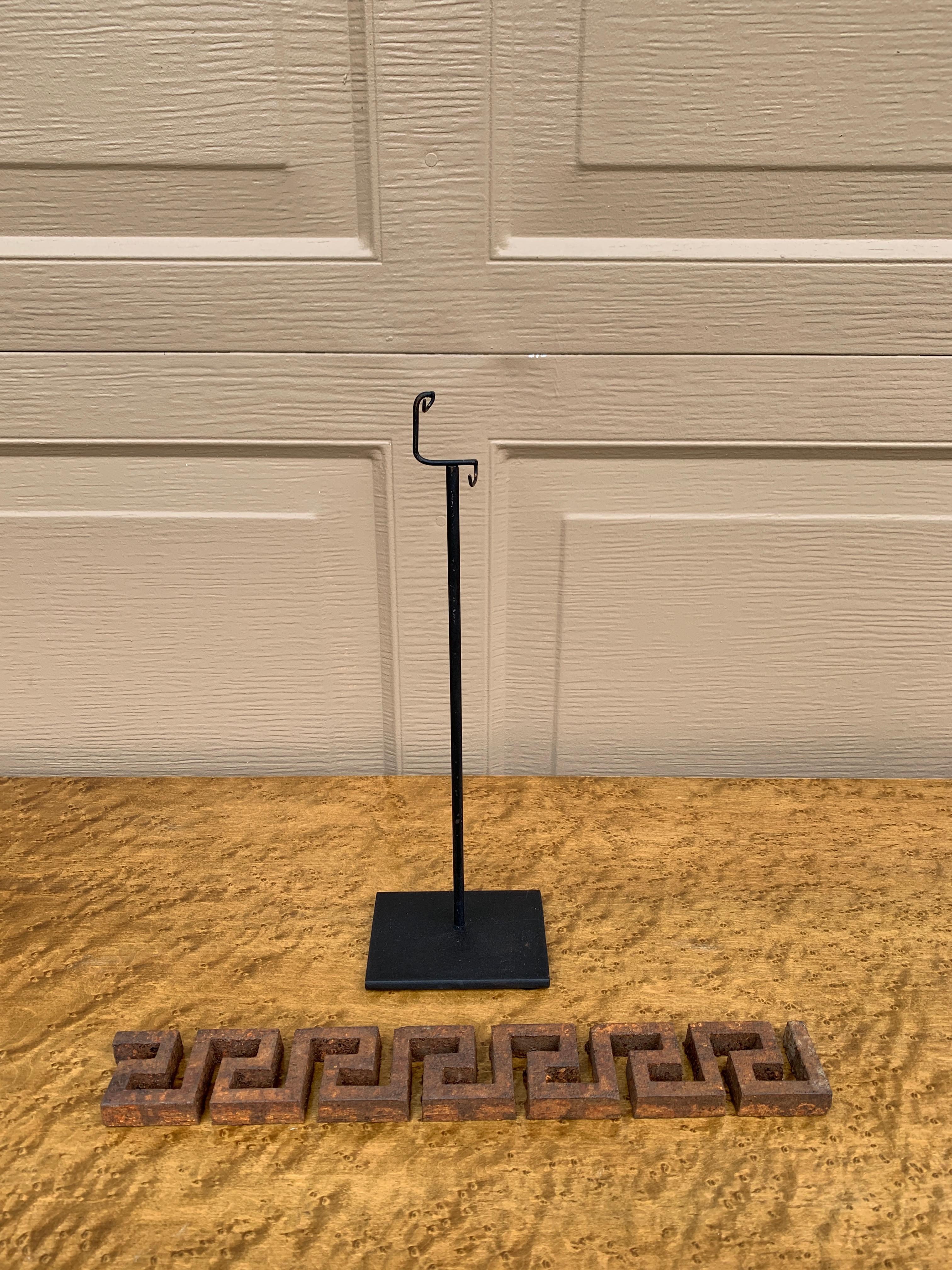 Antique Iron Greek Key Architectural Fragments on Custom Mount For Sale 2