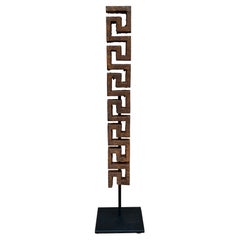 Antique Iron Greek Key Architectural Fragments on Custom Mount