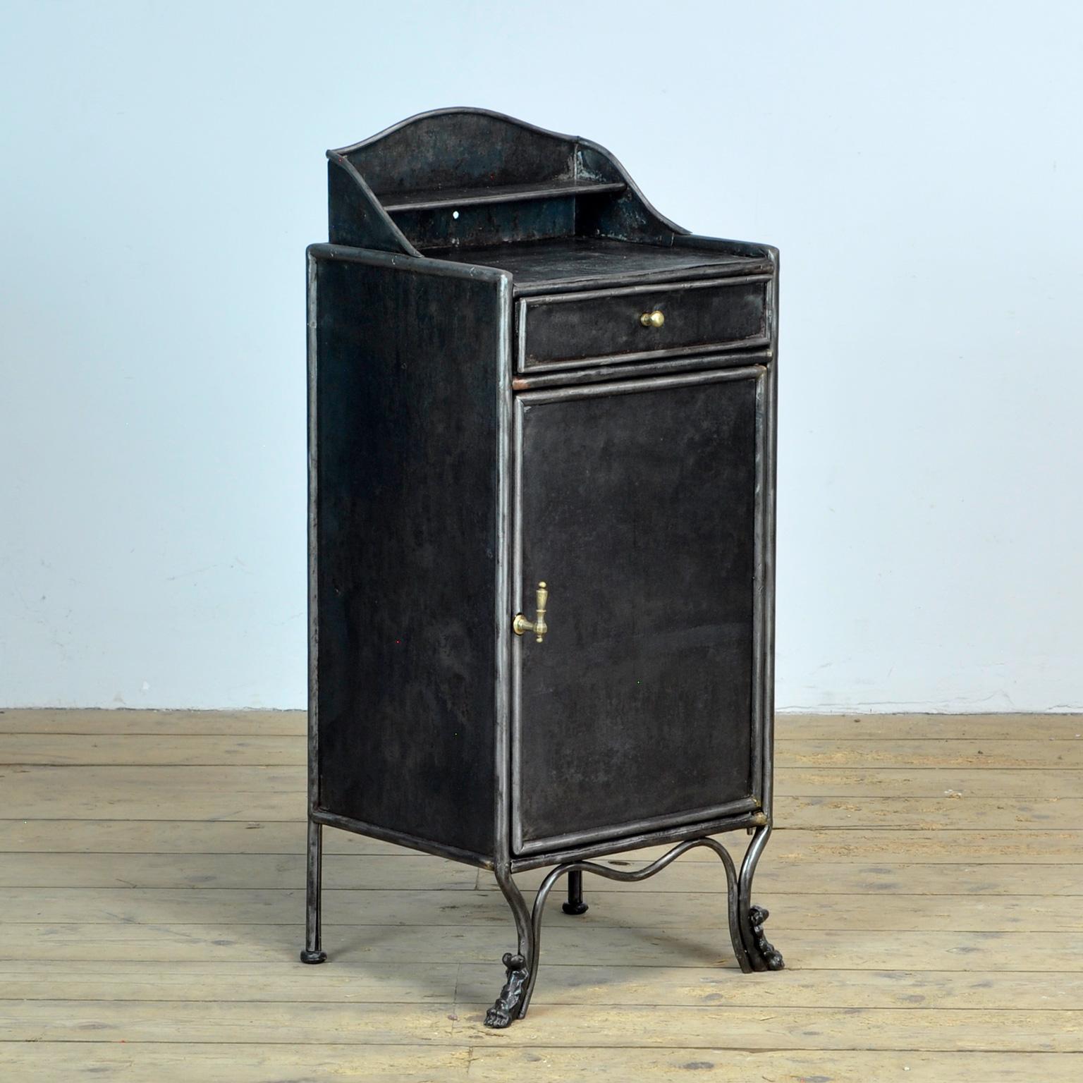 Industrial Antique Iron hospital Nightstand, 1920s
