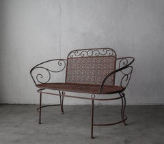Antique Iron Indoor Outdoor Garden Bench