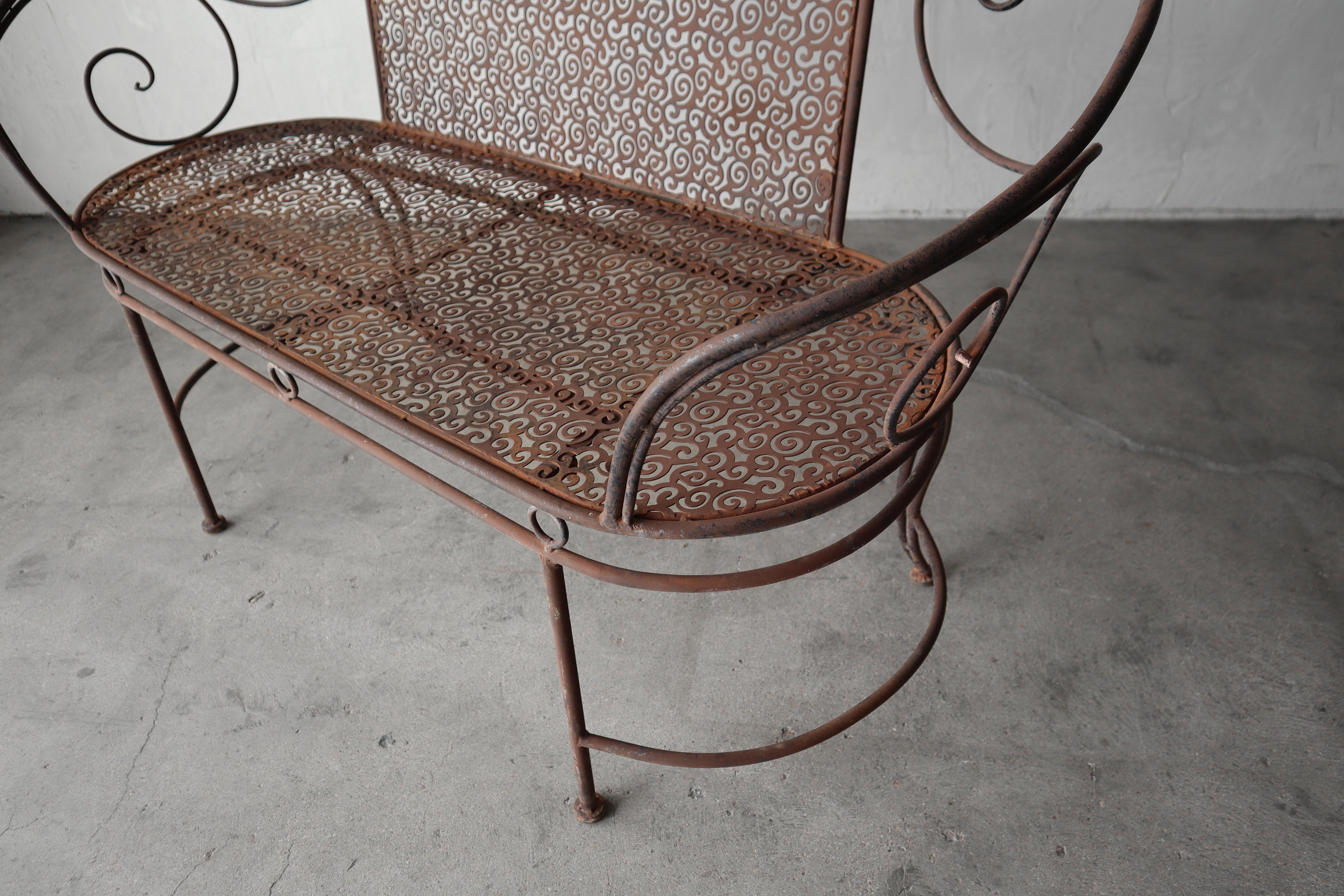 Antique Iron Indoor Outdoor Garden Bench For Sale 1