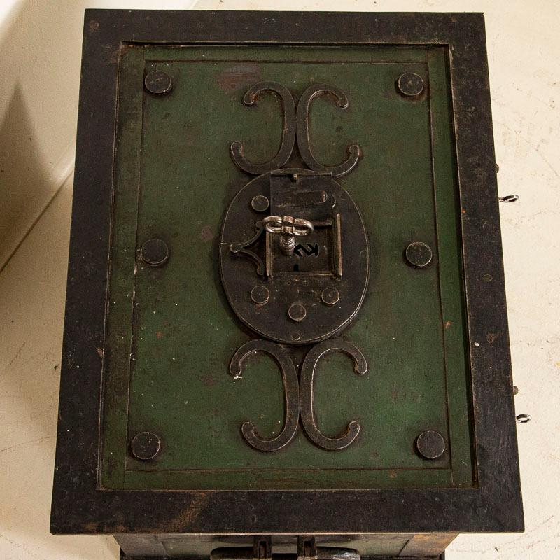 Antique Iron Lock Box or Safe with Original Padlocks and Keys, Unique Side Table 1