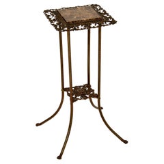 Antique Iron & Marble Planter Table
