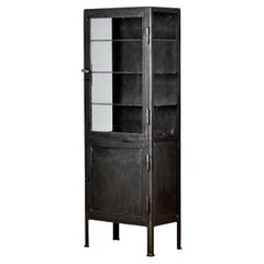 antique iron medical cabinet, 1920s