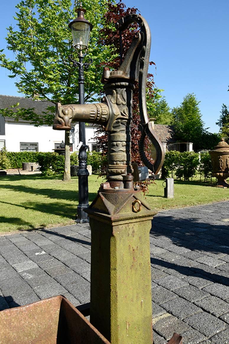 European Antique Iron Pump with Sink 19th Century