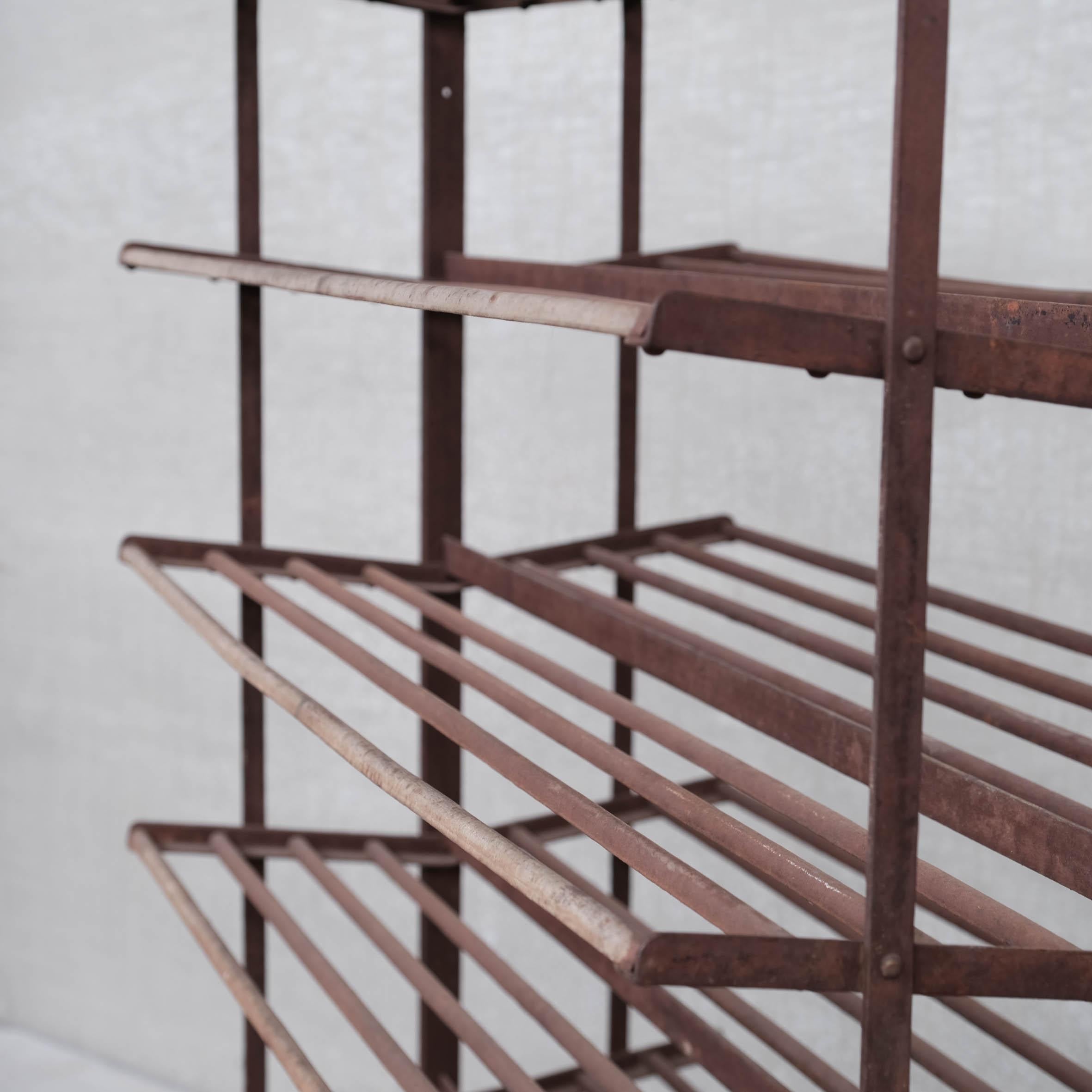 Antique Iron Shoe or Display Rack on Castors For Sale at 1stDibs