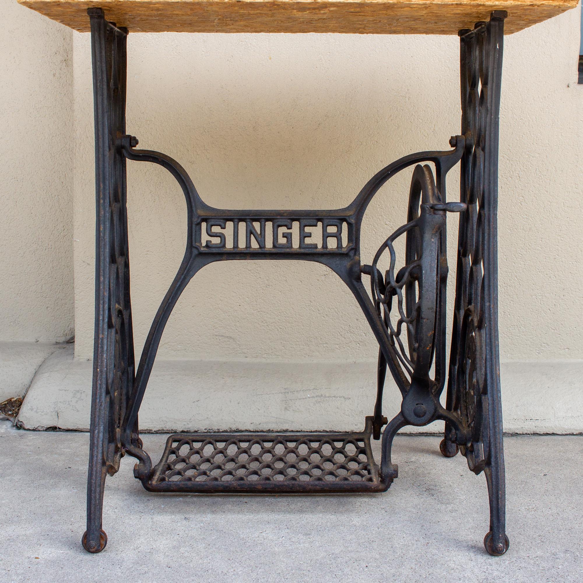 American Craftsman Antique Iron Singer Bar w/ Removable Tray Inlaid w/ Vintage Romantic Sheet Music