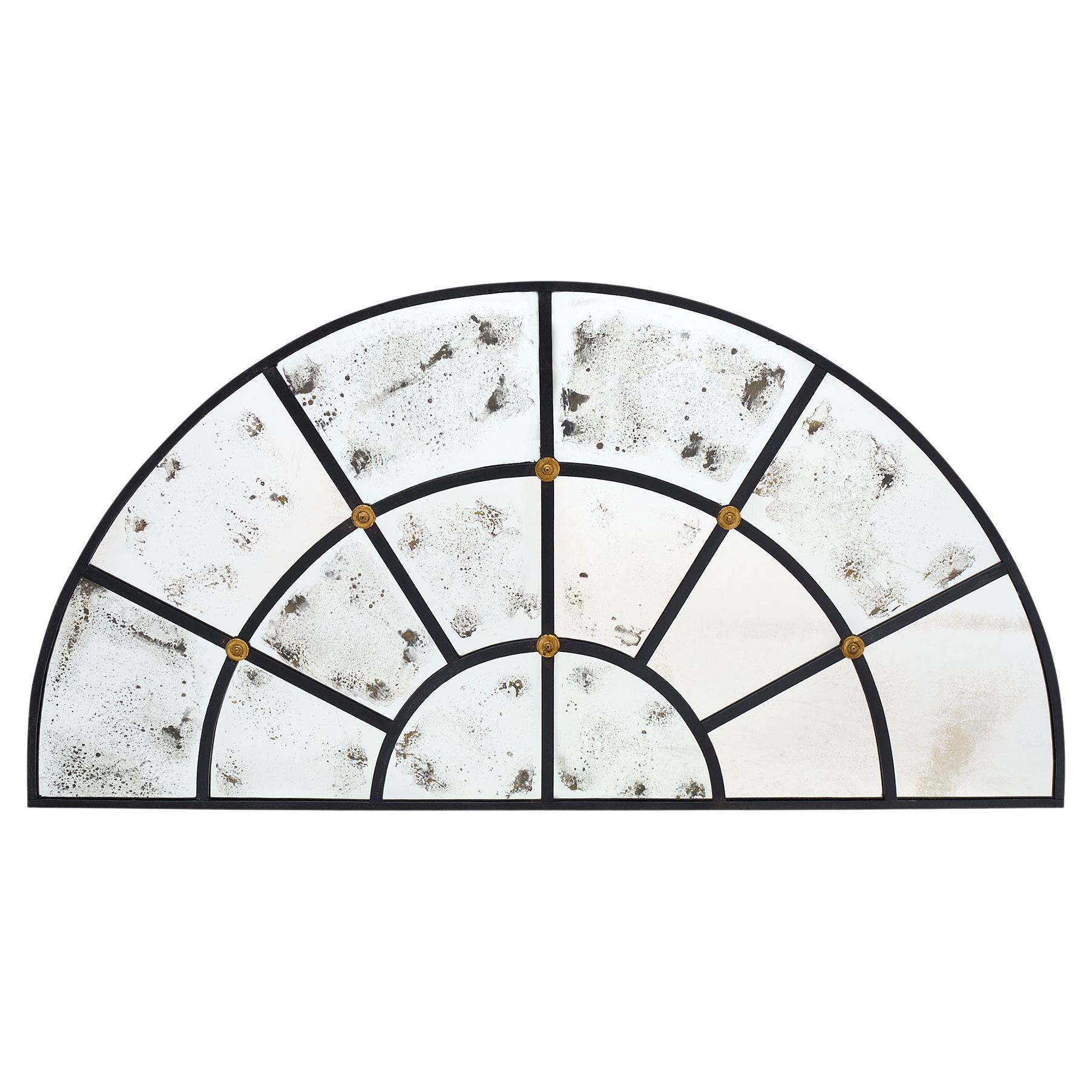 Antique Iron Transom Mirror For Sale