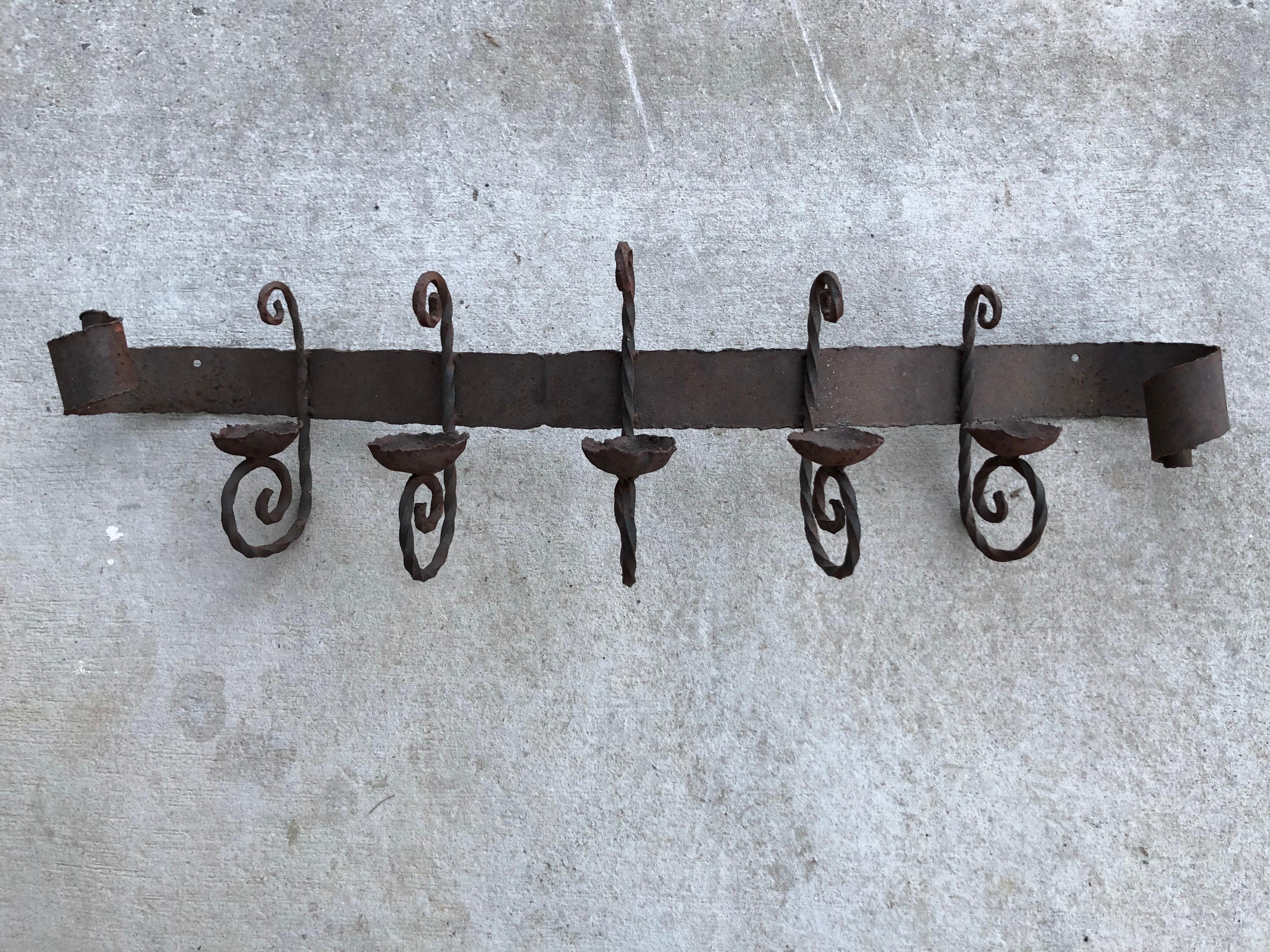 Antique Iron Wall Sconce 8