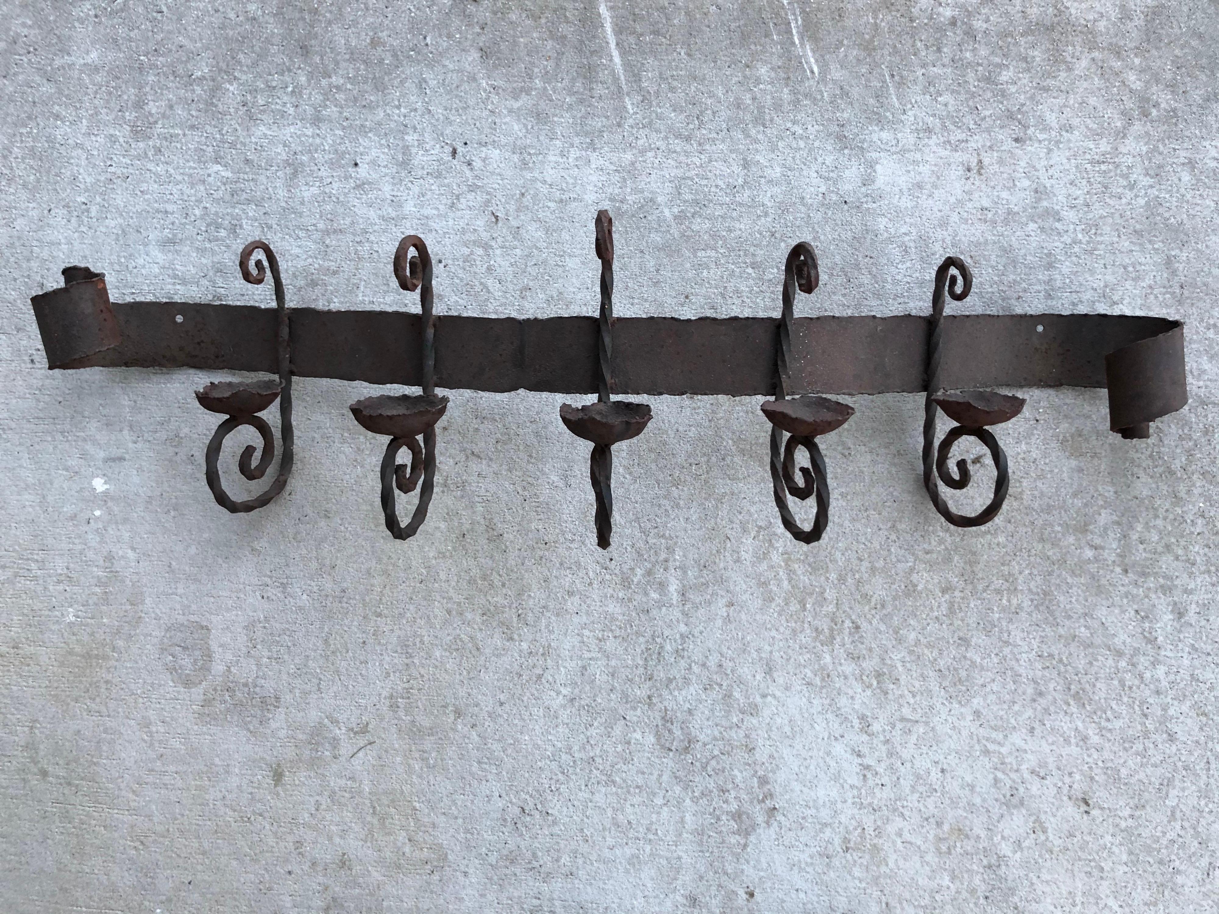 Spanish Colonial Antique Iron Wall Sconce