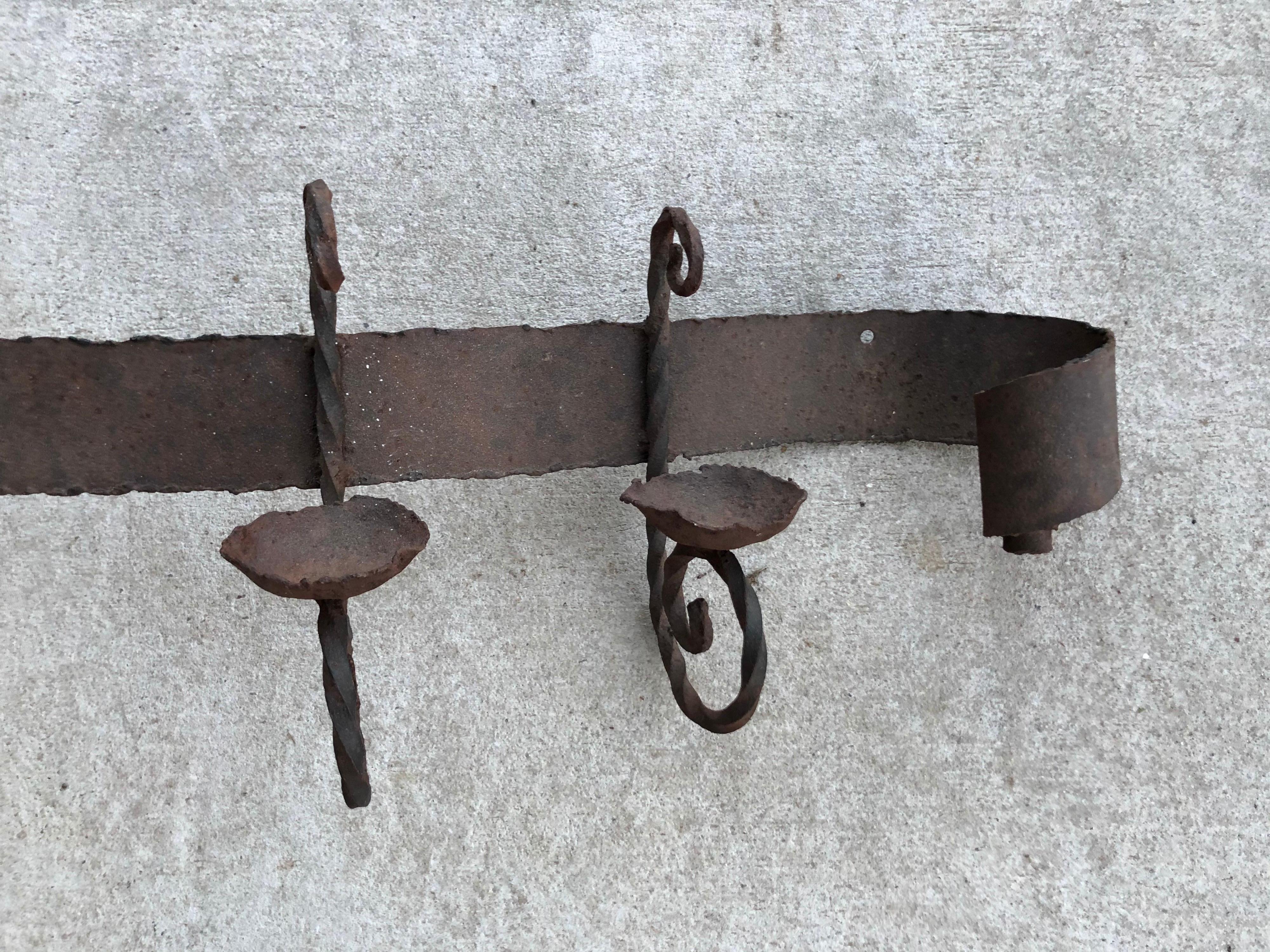 Antique Iron Wall Sconce 3