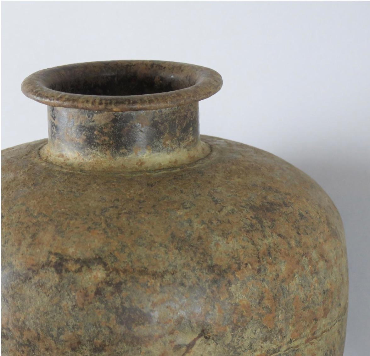 Antique Iron Water Vessel, India In Good Condition For Sale In Washington, DC
