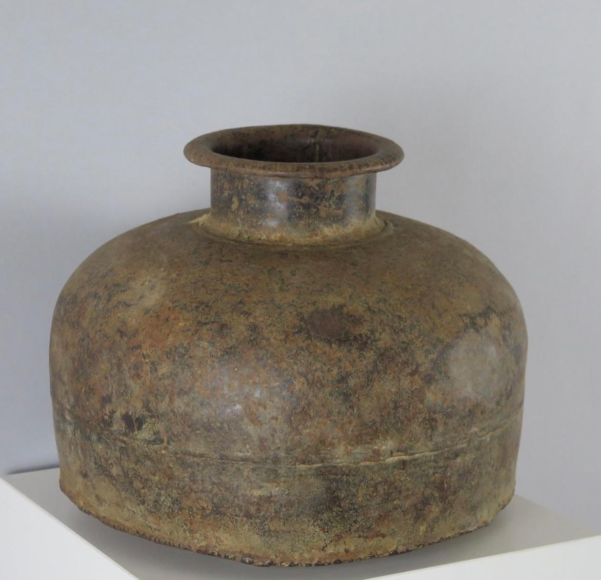 19th Century Antique Iron Water Vessel, India For Sale