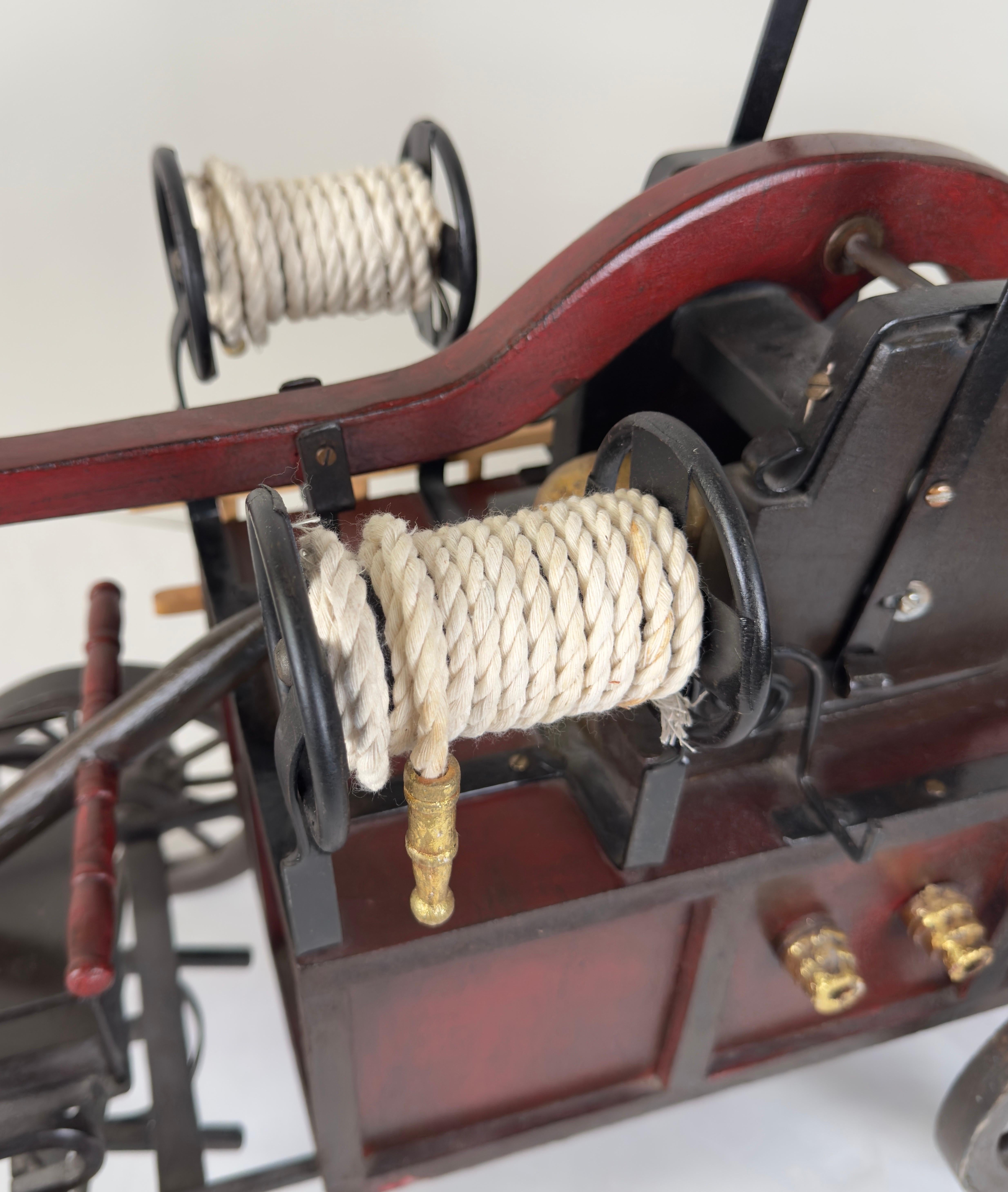 Antique Iron & Wood Fire Engine Large Model or Sculpture For Sale 5