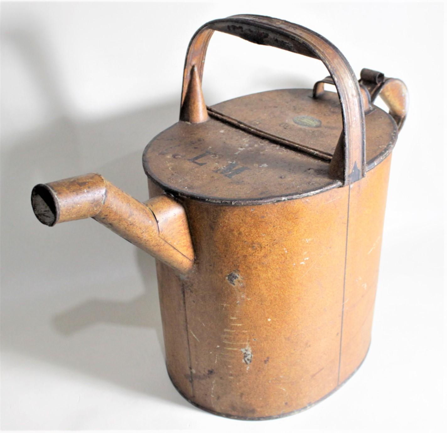 High Victorian Antique Ironmonger or Handmade Metal Servant's Hot Water Carrying Can