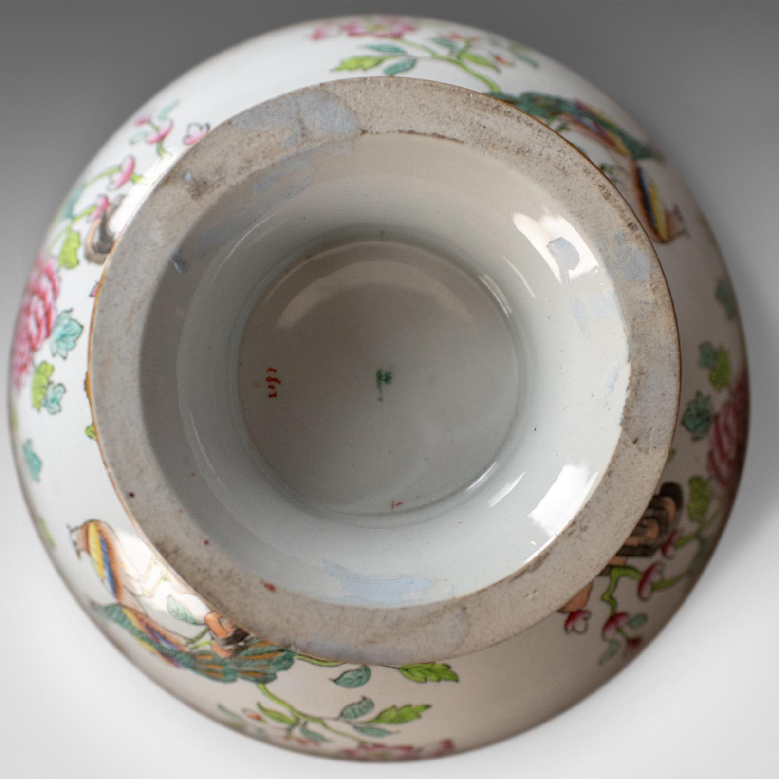 Antique Ironstone Bowl, 19th Century, Victorian, Chinoiserie Ceramic In Good Condition In Hele, Devon, GB