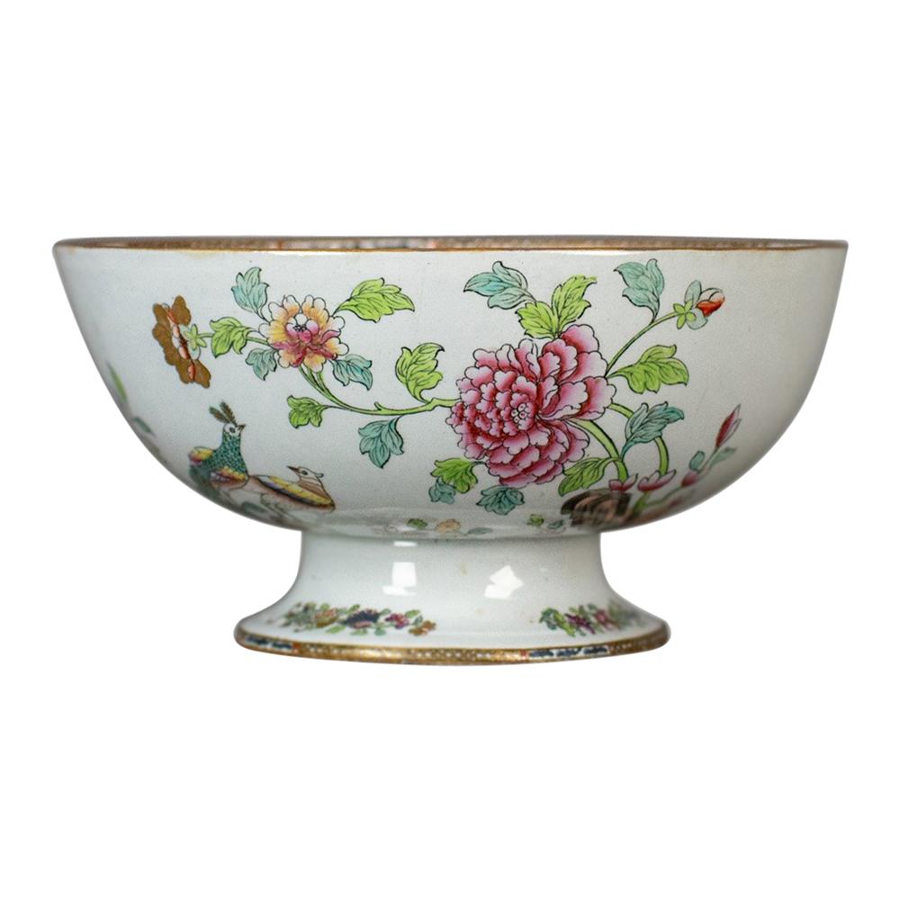 Antique Ironstone Bowl, 19th Century, Victorian, Chinoiserie Ceramic