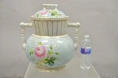 Antike Ironstone China Coxon & Co Grünes Porzellan Waschschüssel Becken & Krug